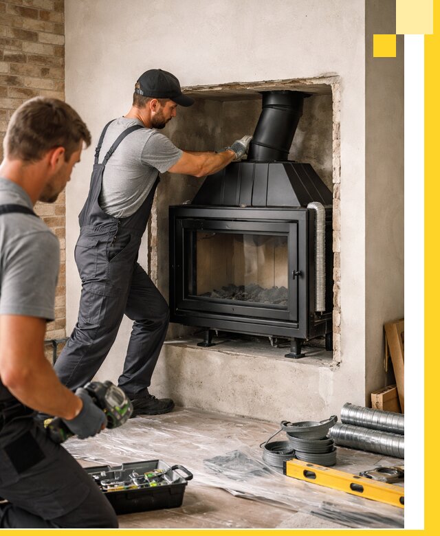 Установка каминных топок в Сибае: монтаж, подключение