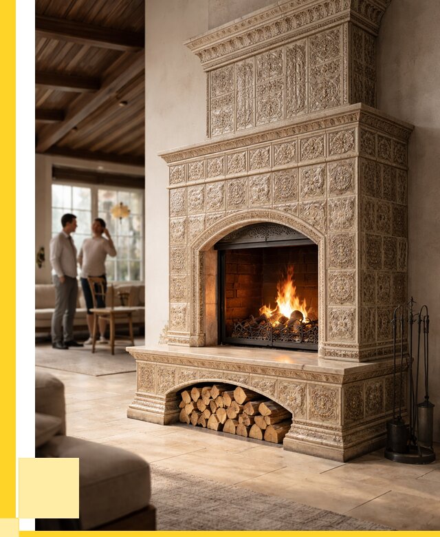 Купить изразцовый камин в Сибае от 256900 р. | ЭриданСба