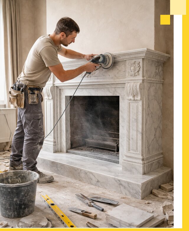 Изготовление и установка мраморных каминов в Сибае под ключ