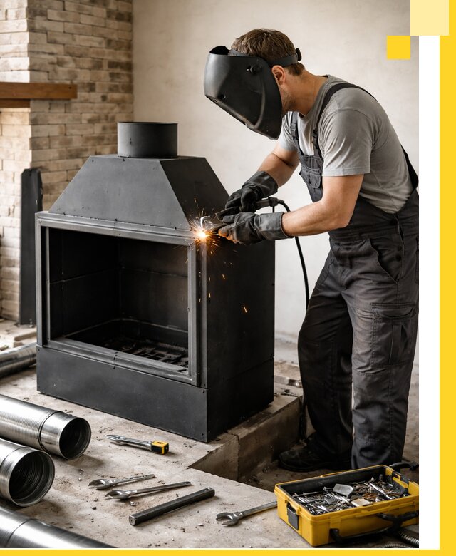 Продажа и установка металлических каминов в Сибае под ключ