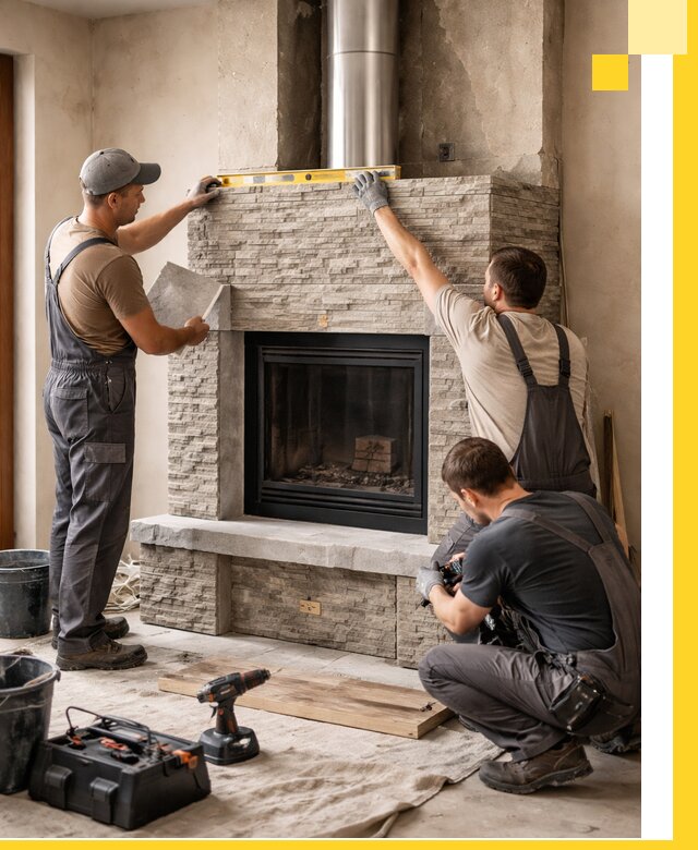 Профессиональный монтаж каминов под ключ в Сибае для дома