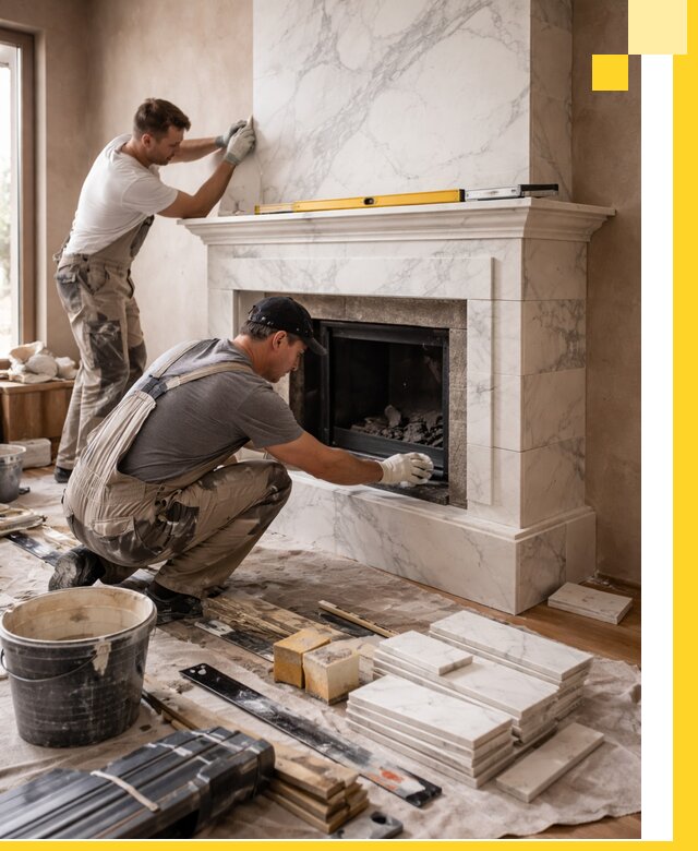 Отделка каминов в Сибае качественные облицовочные работы