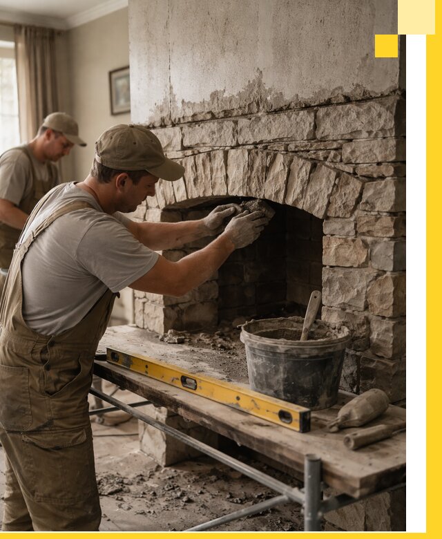 Изготовление каминов под ключ в Сибае, монтаж и отделка