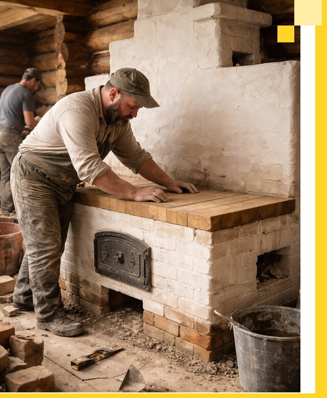 Проектирование и установка русской печи с лежанкой в Сибае