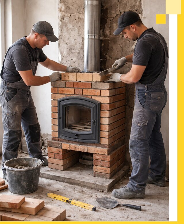 Монтаж печи камина под ключ в Сибае с гарантией и пусконаладкой