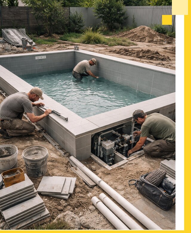 Строительство и монтаж бассейнов для дачи под ключ в Сибае