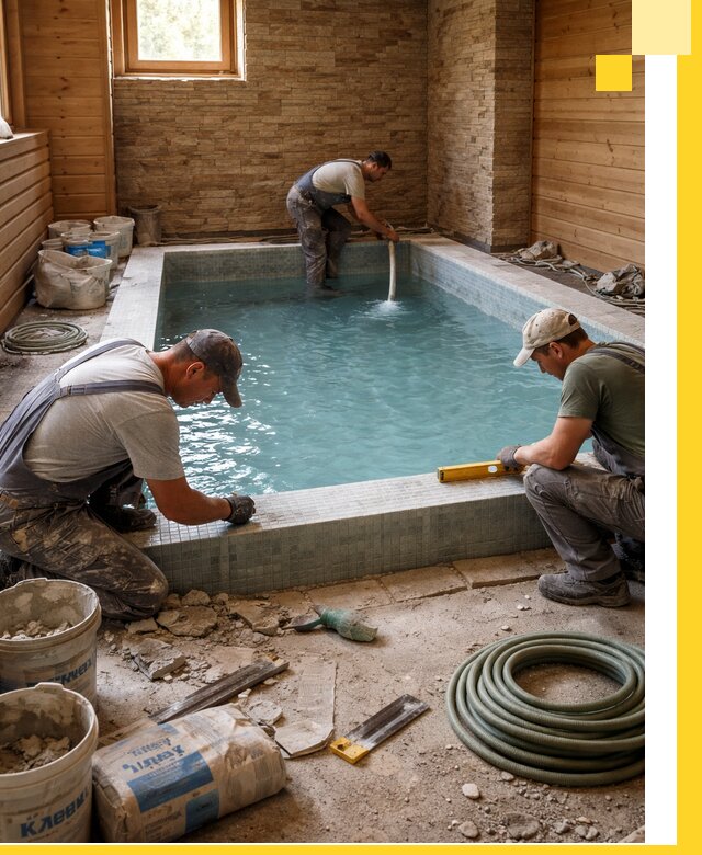 Проектирование и строительство бассейнов для бани в Сибае