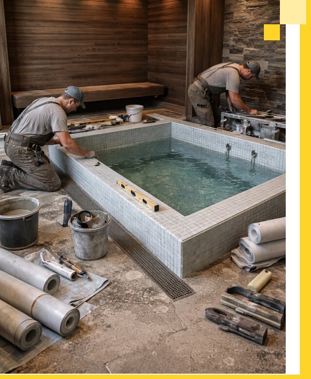 Установка и строительство бассейнов для сауны в Сибае