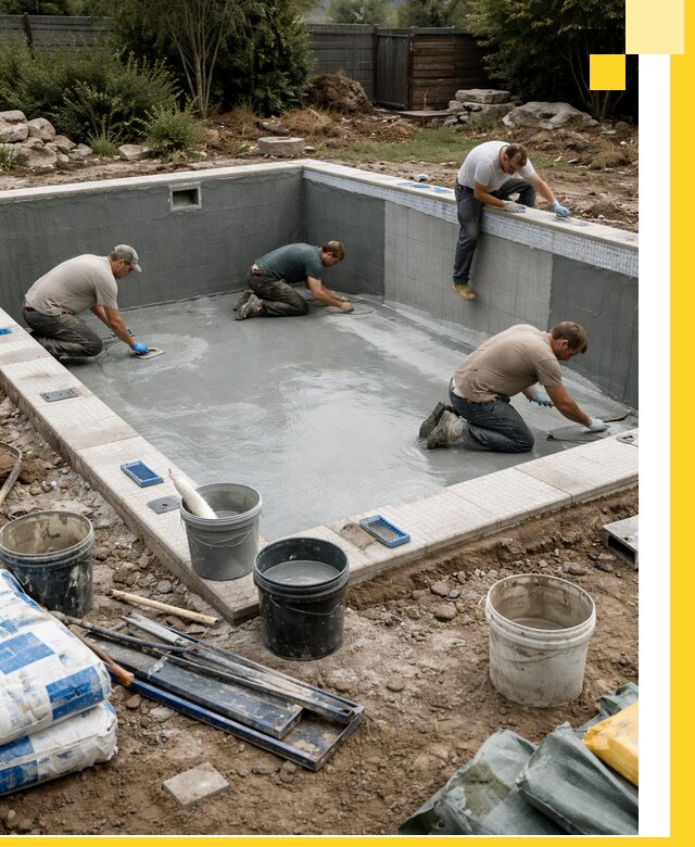 Изготовление и монтаж чаши бассейна под ключ в Сибае