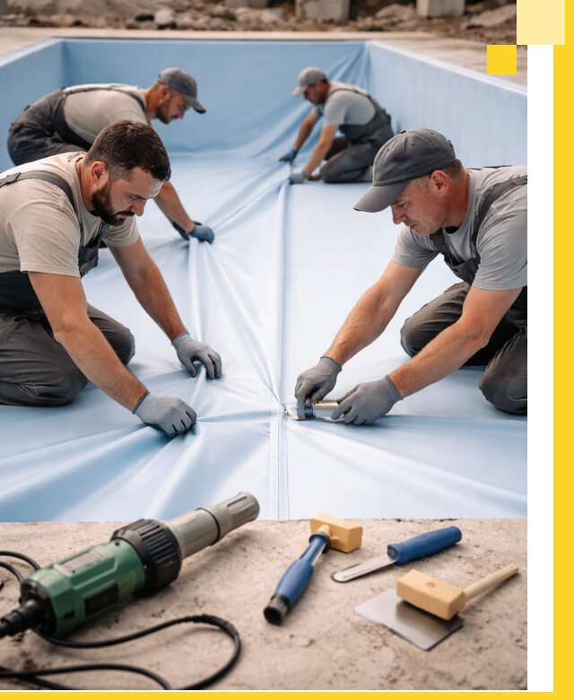 ПВХ пленка для бассейнов с монтажом и гарантией в Сибае