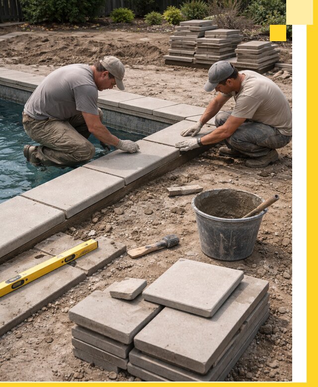Установка и изготовление копингового камня для бассейнов в Сибае