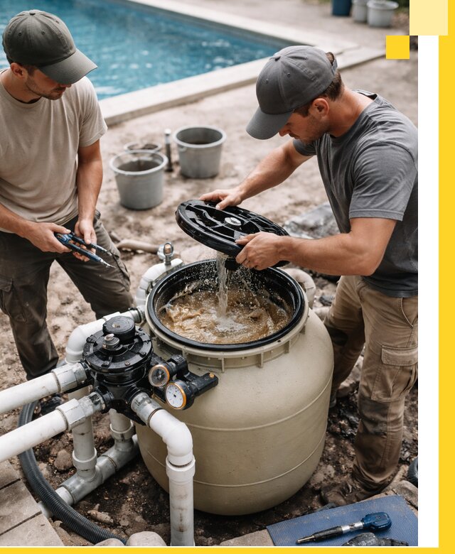 Установка и обслуживание песочных фильтров для бассейнов в Сибае