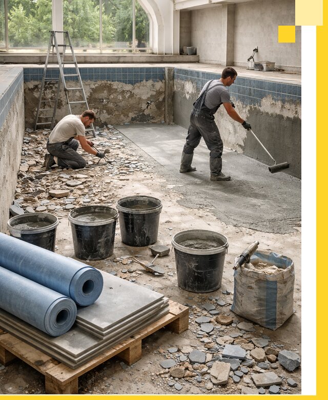 Реконструкция бассейнов в Сибае: ремонт, гидроизоляция