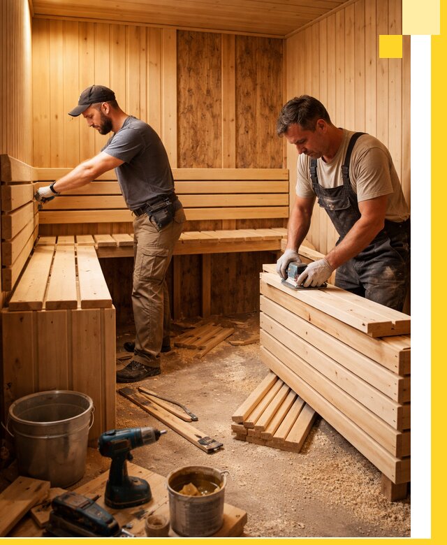 Профессиональный комплексный ремонт саун под ключ в Сибае