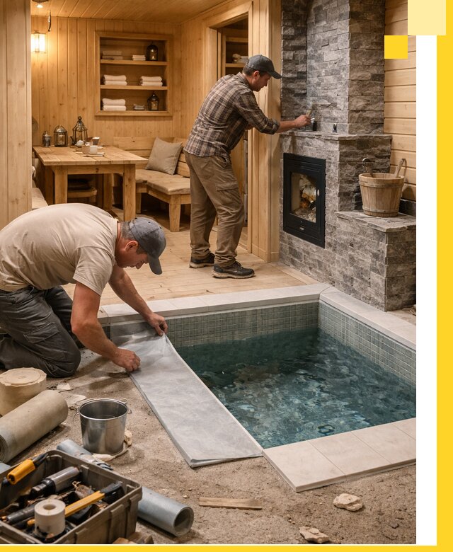 Строительство бань с комнатой отдыха под ключ в Сибае