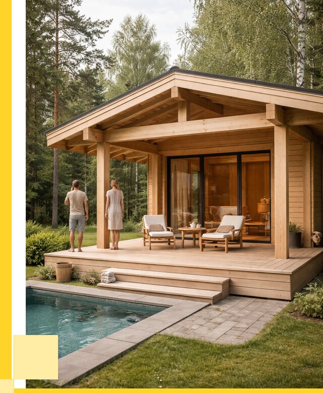 Бани с террасой под ключ в Сибае от 616560 р. | ЭриданСба