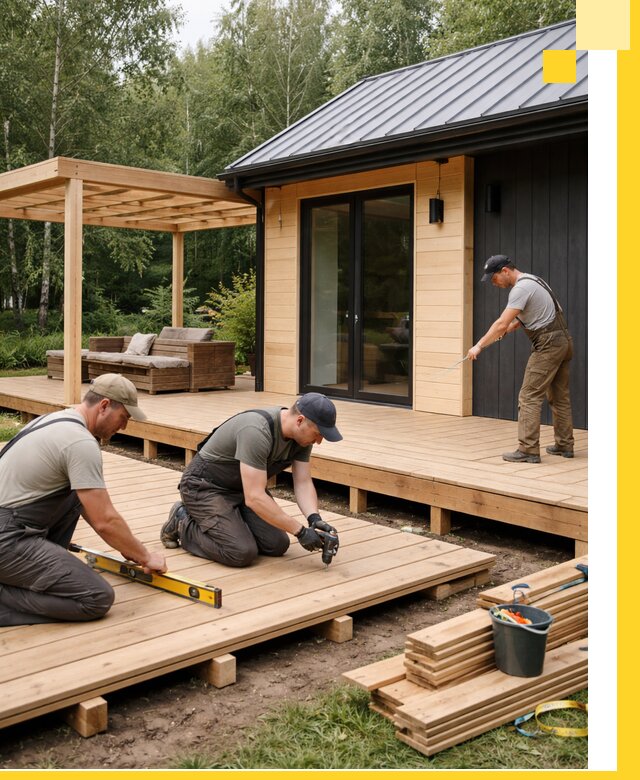 Строительство бань с террасой и бассейном под ключ в Сибае