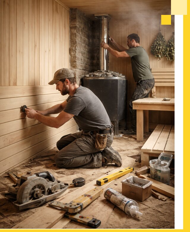 Полное строительство и оснащение парных под ключ в Сибае