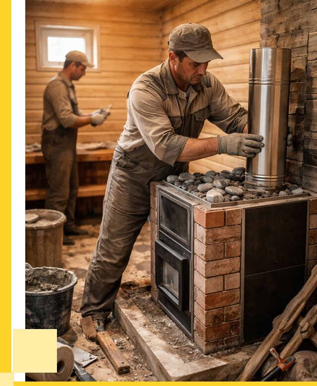 Монтаж печи в бане под ключ в Сибае от 20552 р. | ЭриданСба