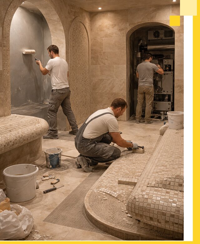 Строительство бани с хамамом и бассейном под ключ в Сибае