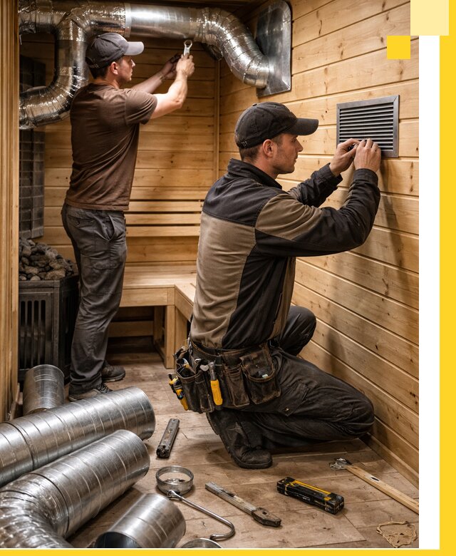 Проектирование и монтаж вентиляции бани в Сибае под ключ