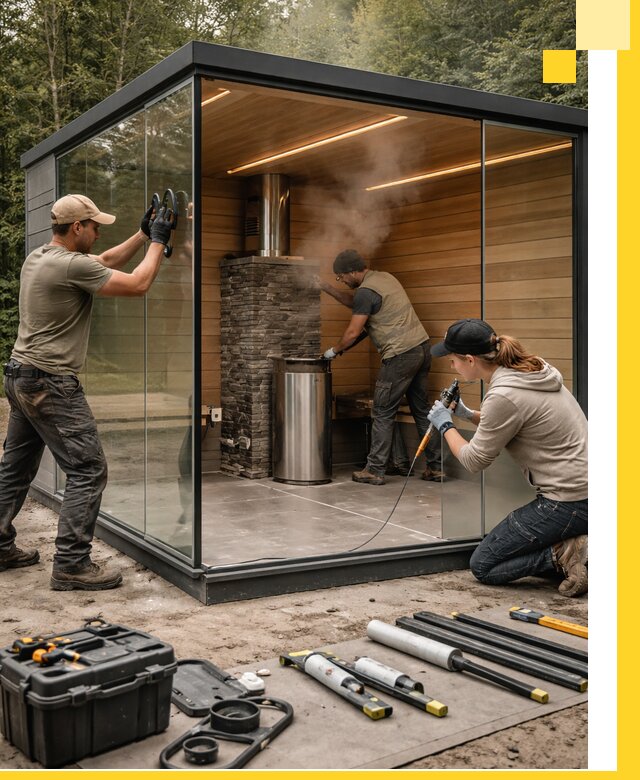 Проектирование и строительство стеклянных бань в Сибае