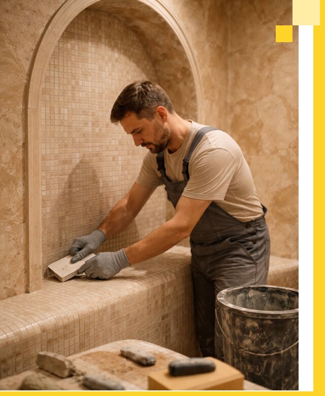 Профессиональная отделка хамамов с мозаикой под ключ в Сибае