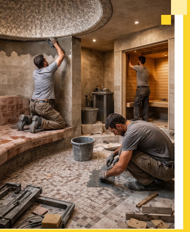 Проект и строительство хамама бани и сауны под ключ в Сибае