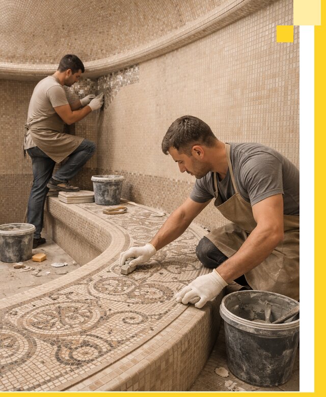 Плитка для хамама в Сибае, укладка, подбор и поставка